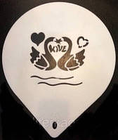 Трафарет великий діаметр 22,5 см Два лебеди