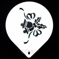 Трафарет великий діаметр 22,5 см Новорічні дзвіночки