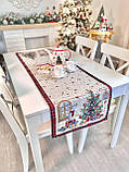Доріжка раннер на стіл Новорічна 45x140 см., гобелен, фото 4