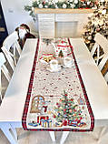 Доріжка раннер на стіл Новорічна  45x100 см., гобелен, фото 5