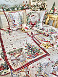 Доріжка раннер на стіл Новорічна 45x140 см., гобелен, фото 8