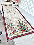 Доріжка раннер на стіл Новорічна 45x140 см., гобелен, фото 9