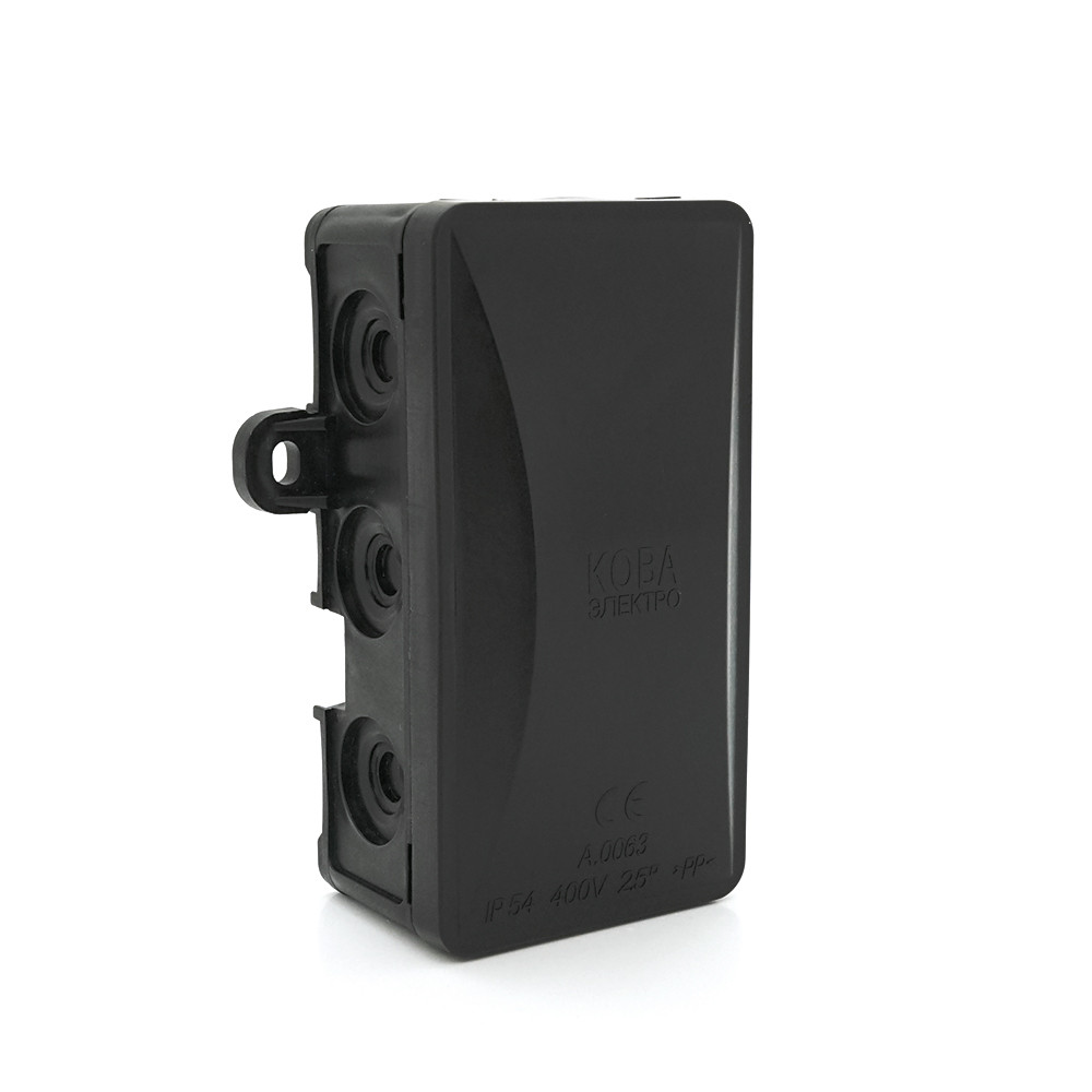 Коробка розподільна модульна зовнішня Р95 95х50х40мм; IP54; пластик; (РР) чорна; Q60, фото 1