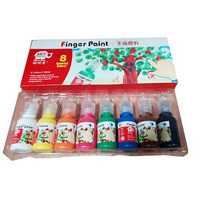 Набір пальчикових фарб, 8 кольорів у тюбиках по 30 мл., Art Rangers | RFC0830-1