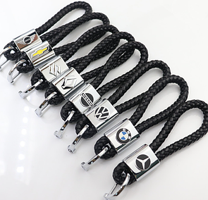 Автомобільний брелок ремінець кіска плетений шкіряний Toyota BMW Lexus Mazda Nissan Chevrolet