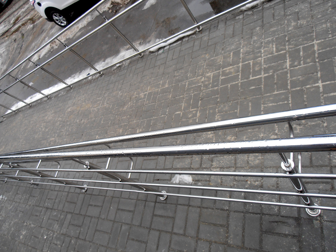 Огорожі до пандуса з нержавіючої сталі AISI 304, поручень Ø 42 мм, стійка Ø32 мм, 2 ригелі Ø12 мм, Шахтарське