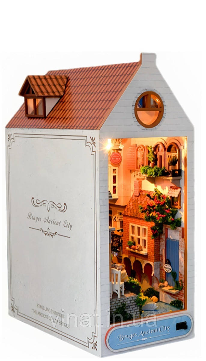 Бук Нук Стародавнє місто Брюгге Інтер'єрний конструктор The Ancient City of Bruges DIY Book Nook Kit TC-23