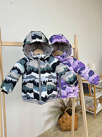 Дитяча зимова курточка на флісі з капюшоном розмір 92 98 104 110 116 см