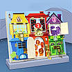 Дитячий дерев'яний бізіборд 6 зон із тваринними кольорами цифрами замками Ігрова панель раннього розвитку малюків, фото 3