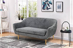 Диван двомісний Лагуна оббивка велюр колір темно-сірий ТМ Мікс Мебель
