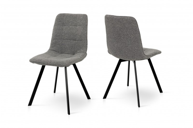 Стілець ФРЕШ Мікс Меблі (квадрат) чорний/букле сірий, фото 1