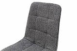 Стілець ФРЕШ Мікс Меблі (квадрат) чорний/букле темно-сірий, фото 2