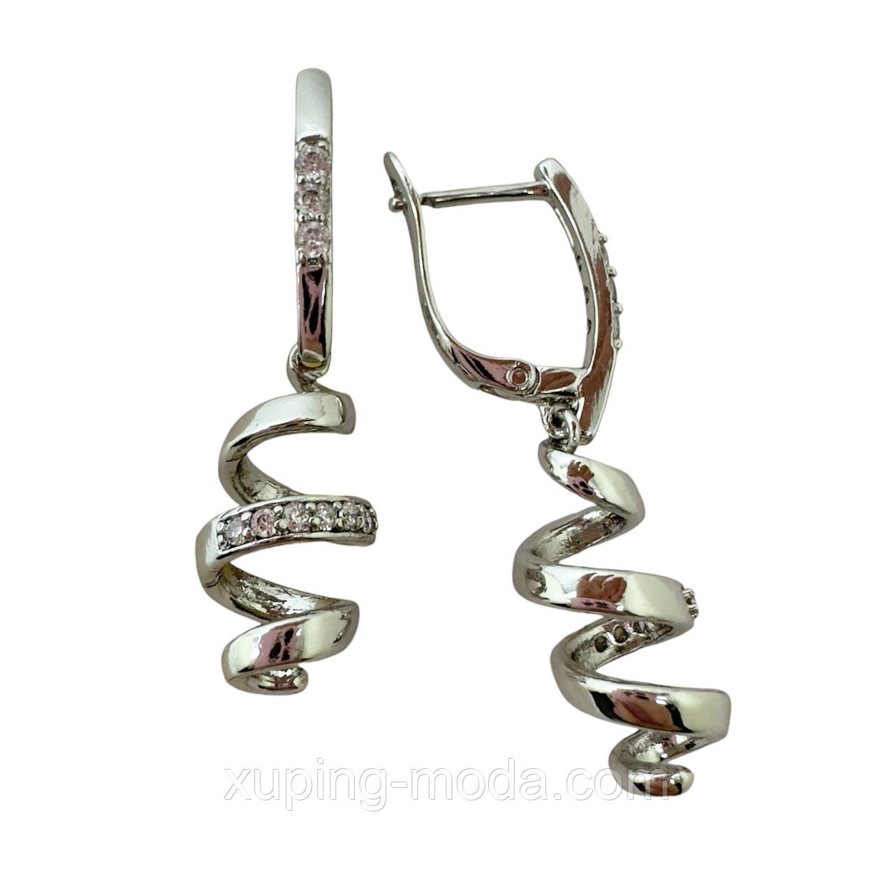 Xuping сережки. 30 мм. Родій, фото 1
