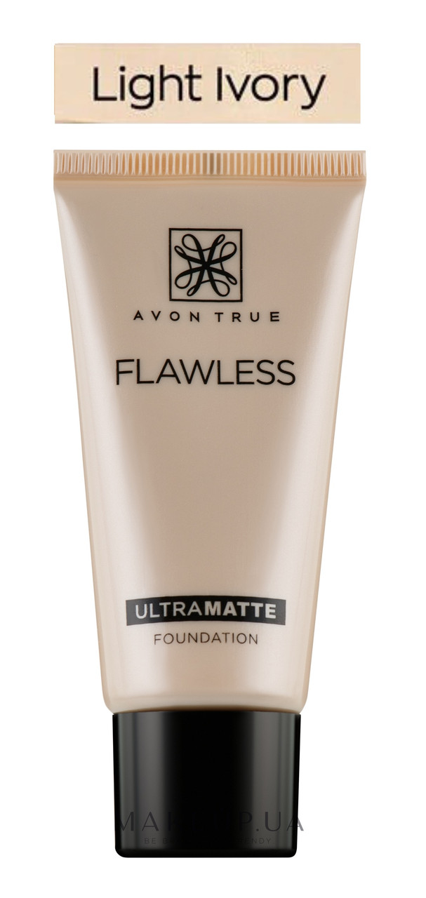 Уцінка! Термін 09/24. Матуючий тон крем Light Ivory Слонова кістка, Бездоганний Avon Flawless Ultramatte,30 мл