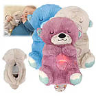 М'яка дитяча іграшка дихаюча видра Рожева fisher price для сну, іграшка-нічник Видра з функцією дихання, фото 7