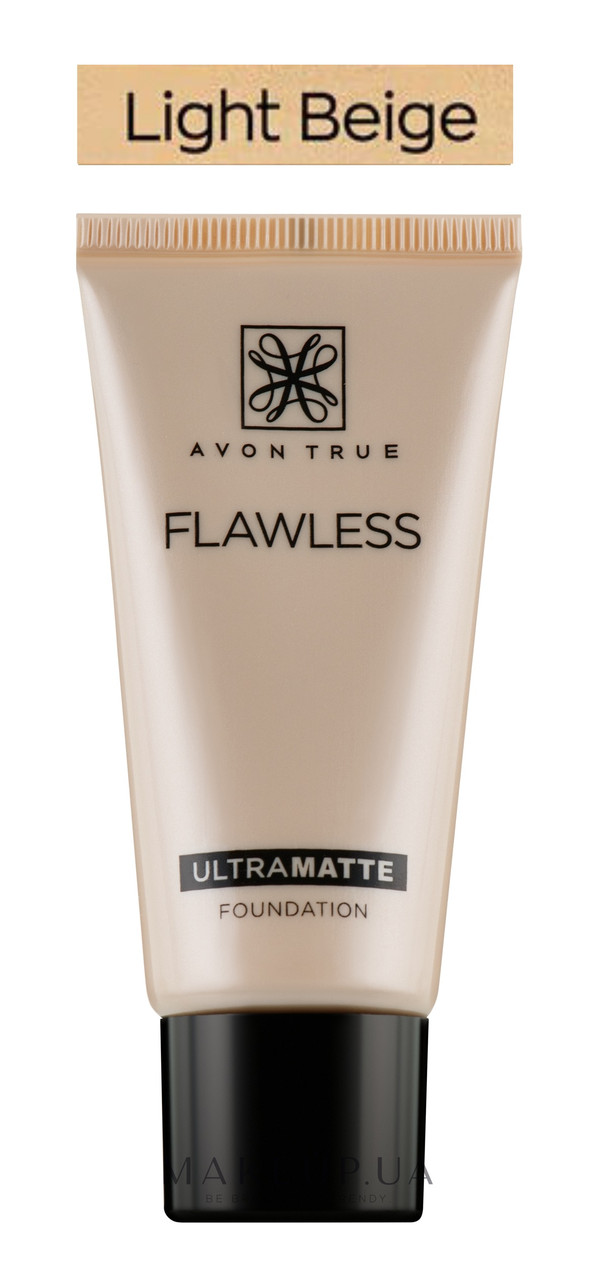 Уцінка! Термін 02/24. Матуючий тон Light Beige Натуральний Беж, Бездоганний Avon Flawless Ultramatte,30 мл