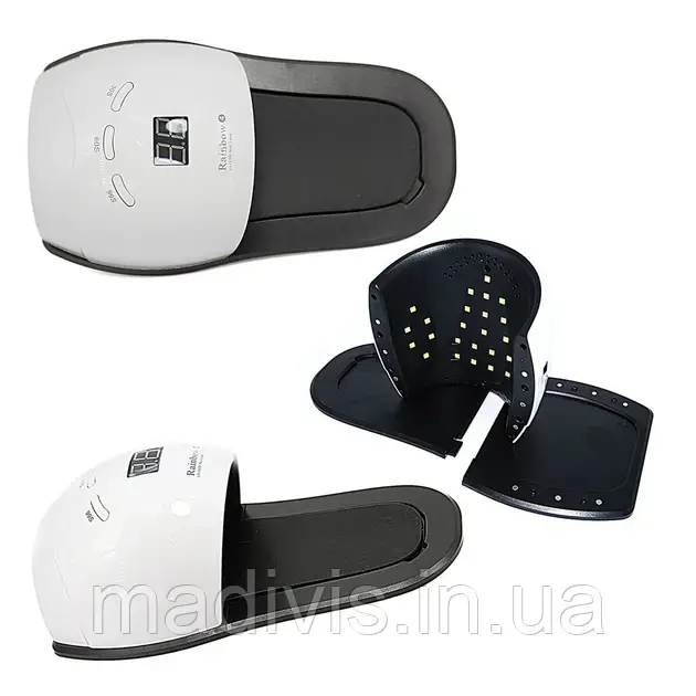 Лампа для манікюру та педикюру 2в1 Rainbow 113 UV LED Л02370 48W Біла з чорним, фото 1