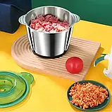 Кухонний блендер із металевою чашею на 2 л, 1200 Вт, Блискавка, Зелений/Електричний подрібнювач для кухні, фото 6