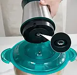 Кухонний блендер із металевою чашею на 2 л, 1200 Вт, Блискавка, Зелений/Електричний подрібнювач для кухні, фото 4