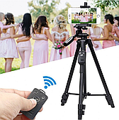 Професійний телескопічний штатив для камери і телефону трипод Yunteng VCT-5208 монопод трипод Чорний