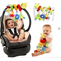 Іграшка м'яка спіраль Гусениця дуга, що розвиває, на коляску ліжечко автокрісло