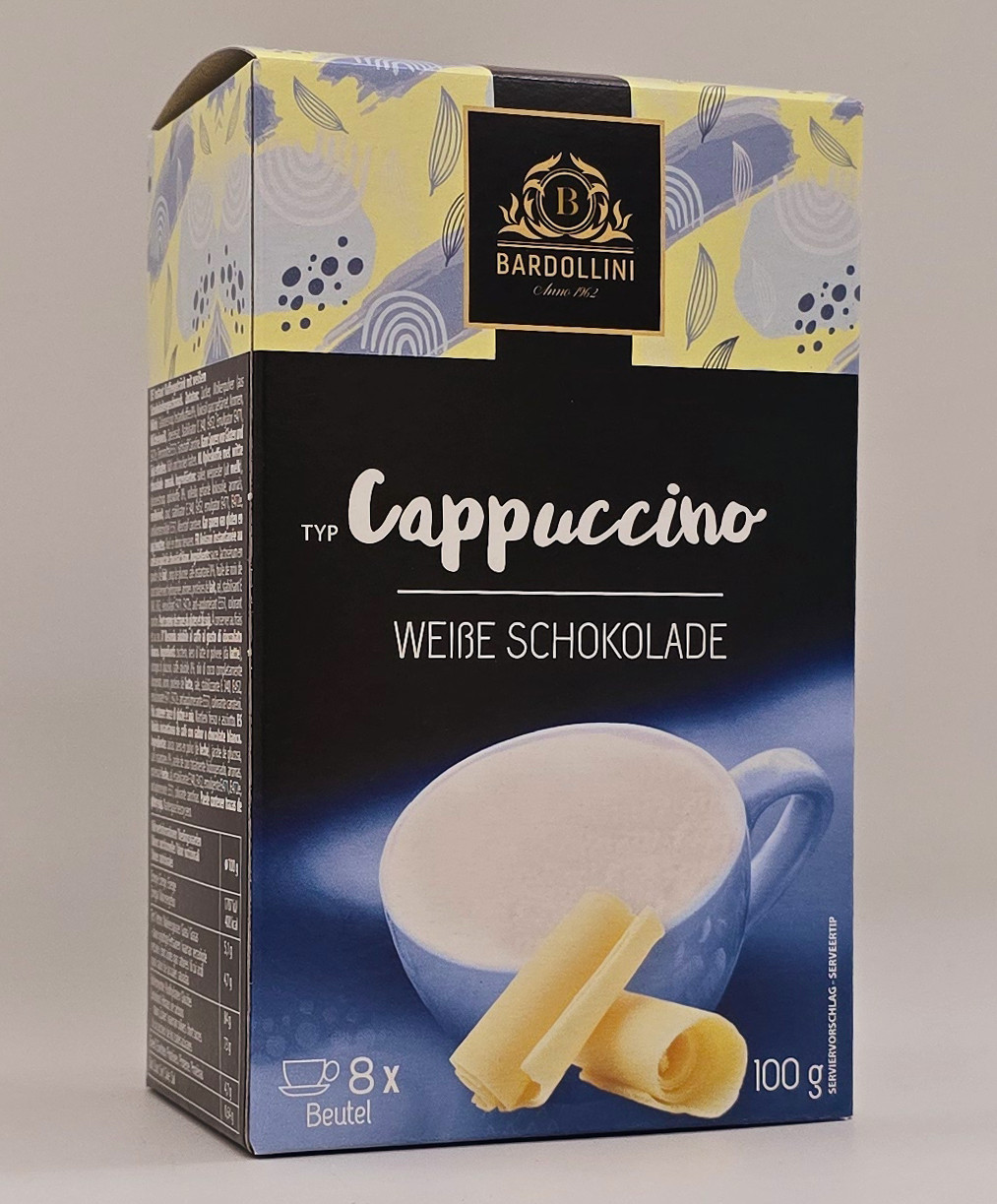 Капучино "Bardollini" White Schokolade зі смаком білого шоколаду 8х12.5 грам