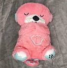 М'яка дитяча іграшка дихаюча видра Рожева fisher price для сну, іграшка-нічник Видра з функцією дихання, фото 6