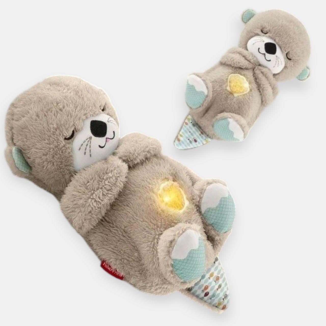 М'яка дитяча іграшка дихаюча видра Сіра fisher price для сну, іграшка-нічник Видра з функцією дихання, фото 1