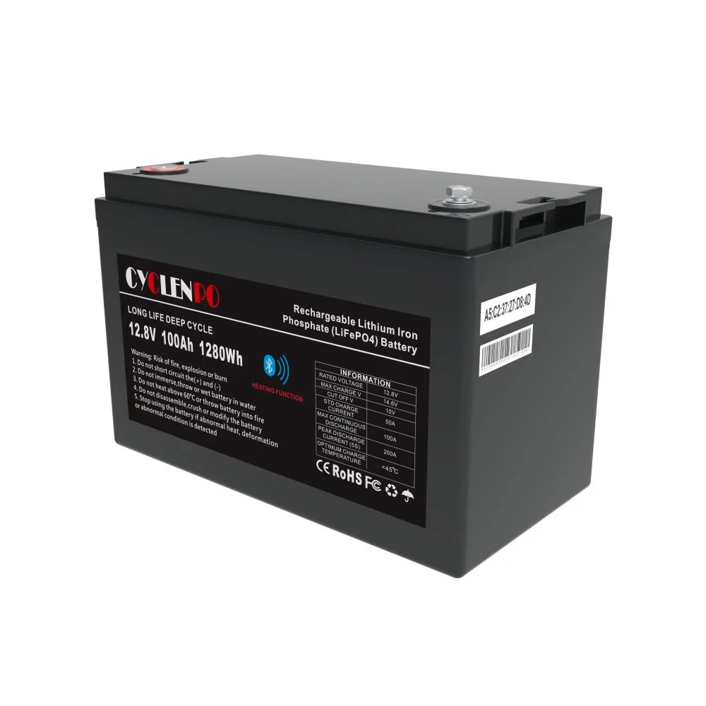 Акумуляторна батарея літій-залізо-фосфатна 12.8В 100Аг Cyclen 12.8V 100AH LiFePo4 (підігрів/Bluetooth) (44-00088), фото 1