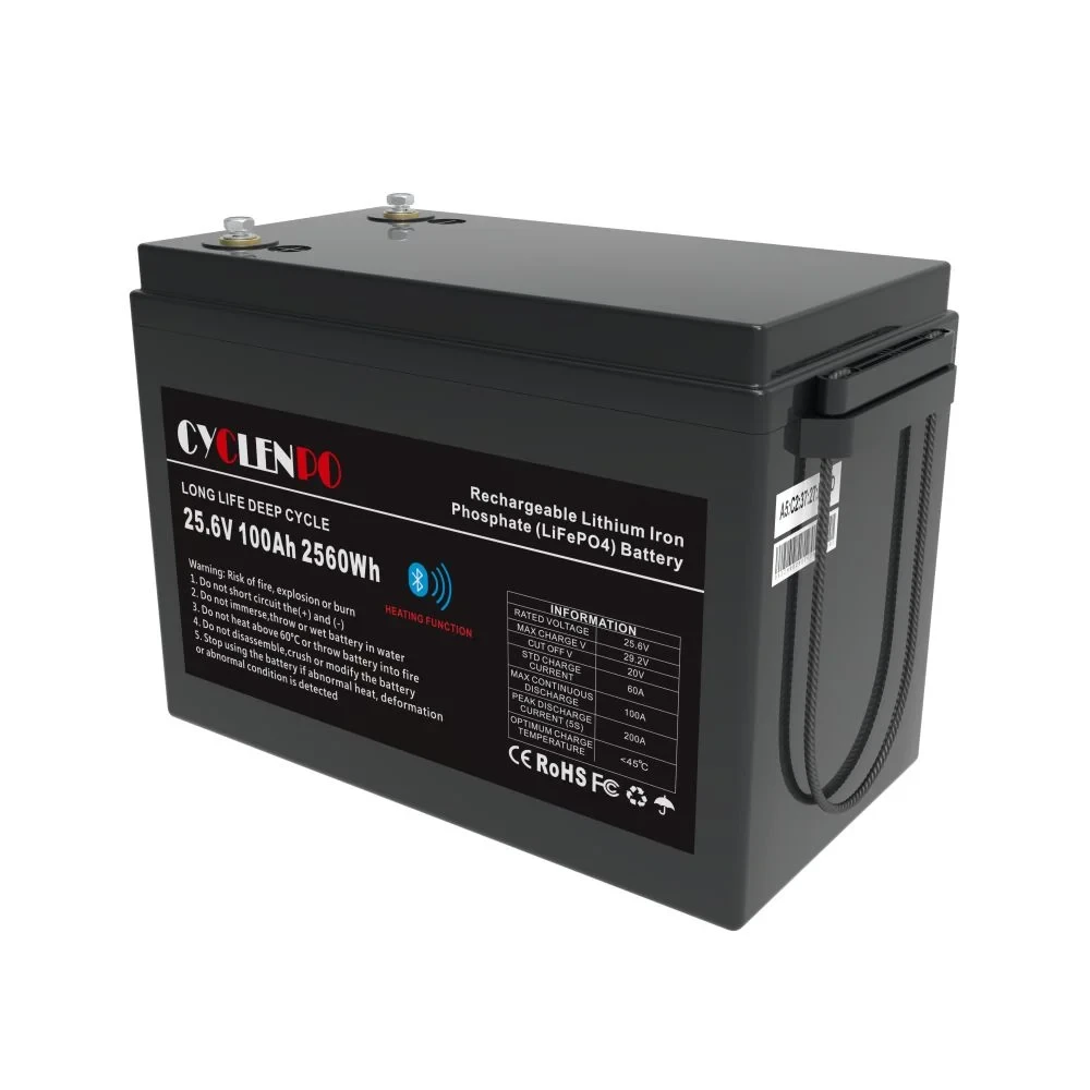 Акумуляторна батарея літій-залізо-фосфатна 25.6В 100Аг Cyclen 25.6V 100AH LiFePo4 (підігрів/Bluetooth) (44-00089), фото 1