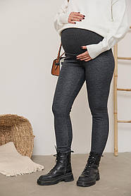 Зимові трикотажні лосини на хутрі для вагітних Dallas S (42) Lullababe Графітовий