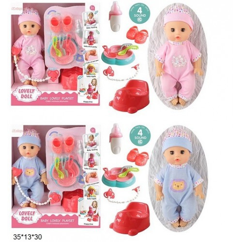 Пупс з аксесуарами 35см AD7788-A13/A14 горщик посуд кліпає 2 вида в коробці 35*13*30 см