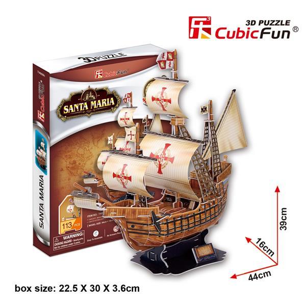3D пазл CubicFun Корабель Санта-Марія
