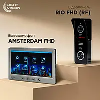 Комплект відеодомофона Light Vision: домофон 7" AMSTERDAM FHD Grey та відеопанель RIO FHD Black (82-00237-82-00213), фото 5