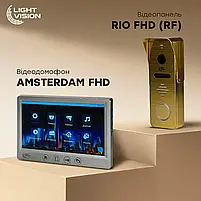 Комплект відеодомофона Light Vision: домофон 7" AMSTERDAM FHD Grey та відеопанель RIO FHD Gold (82-00237-82-00214), фото 5