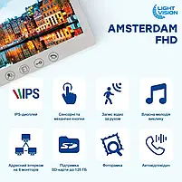 Комплект відеодомофона Light Vision: домофон 7" AMSTERDAM FHD White та відеопанель RIO FHD Grey (82-00206-82-00216), фото 6