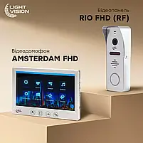 Комплект відеодомофона Light Vision: домофон 7" AMSTERDAM FHD White та відеопанель RIO FHD Silver (82-00206-82-00217), фото 5