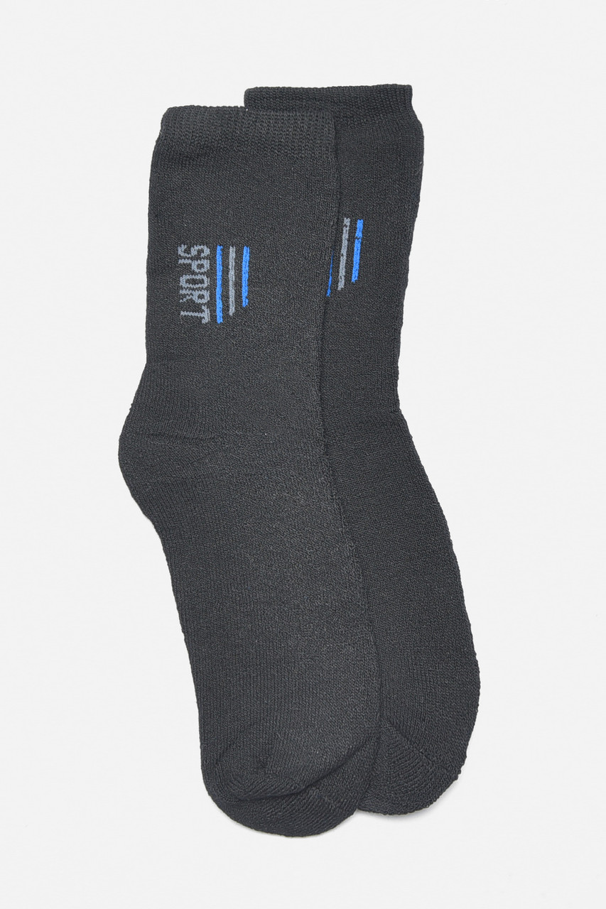 Шкарпетки чоловічі махрові чорного кольору р.42-48 190358M, фото 1