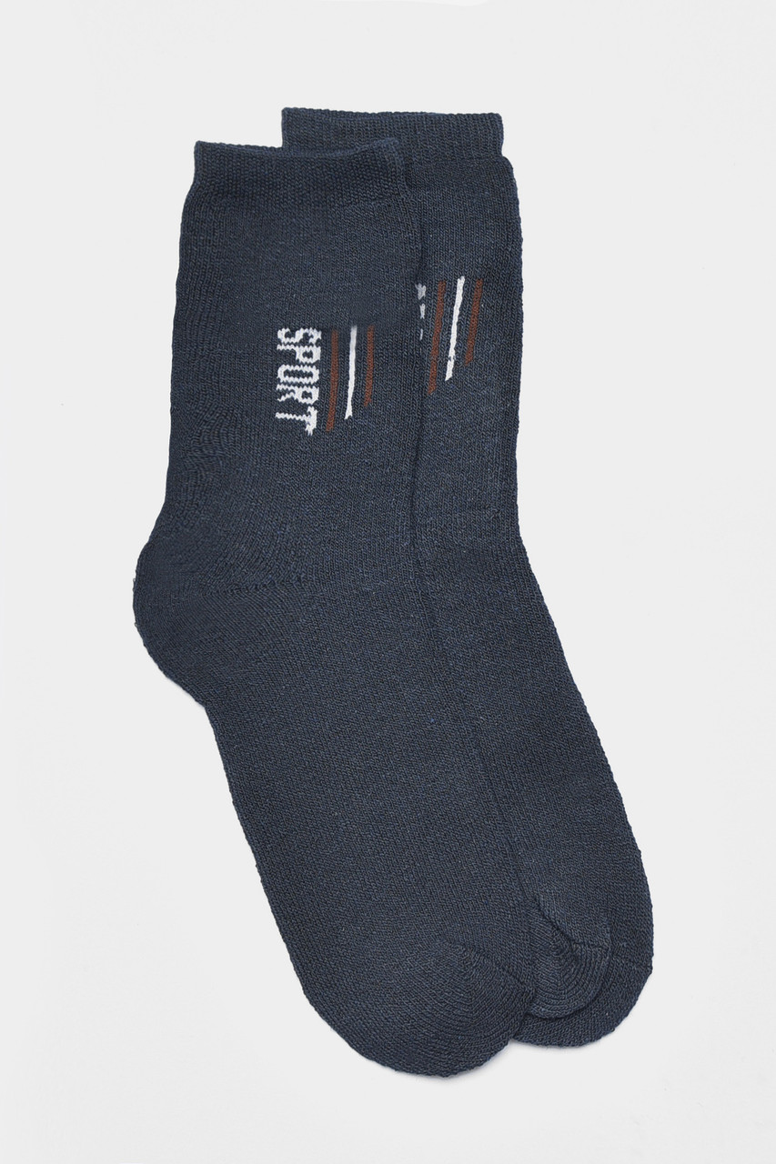 Шкарпетки чоловічі махрові темно-синього кольору р.42-48 190359M, фото 1