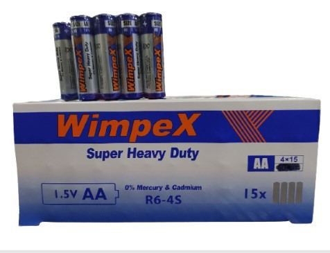 Пальчикова батарейка Батарейка Wimpex R6/AA 4 штуки АА металевий верх, металевий низ
