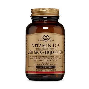 Solgar Vitamin D3 250 mcg (10,000 IU) (120 sgels)