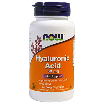 NOW Hyaluronic Acid 50 mg with MSM (60 veg caps)