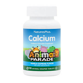 Natures Plus Animal Parade Calcium chewable for children sugar free (90 animal-shaped tabs, vanilla sundale)