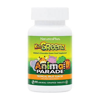 Natures Plus Animal Parade KidGreenz (90 animal-shaped tabs, tropical fruit)