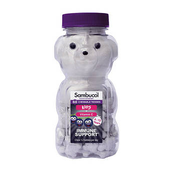 Sambucol Black Elderberry Chewable Teddies For Kids + Vitamin C (60 chew teddies)