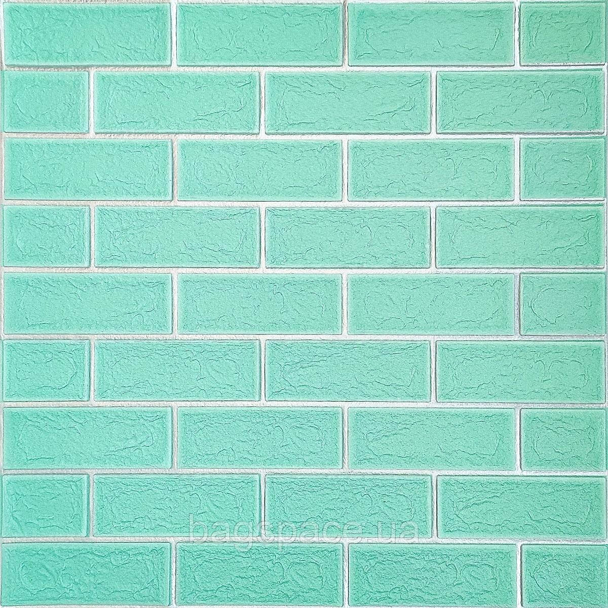 Самоклейна стінова панель Sticker Wall 3D NEW CULTURAL WALL 70*70 cm GREEN+SILVER (D), 8370899 — 652