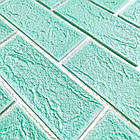 Самоклейна стінова панель Sticker Wall 3D NEW CULTURAL WALL 70*70 cm GREEN+SILVER (D), 8370899 — 652, фото 3