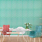 Самоклейна стінова панель Sticker Wall 3D NEW CULTURAL WALL 70*70 cm GREEN+SILVER (D), 8370899 — 652, фото 4