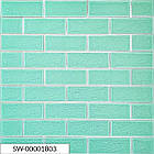 Самоклейна стінова панель Sticker Wall 3D NEW CULTURAL WALL 70*70 cm GREEN+SILVER (D), 8370899 — 652, фото 7