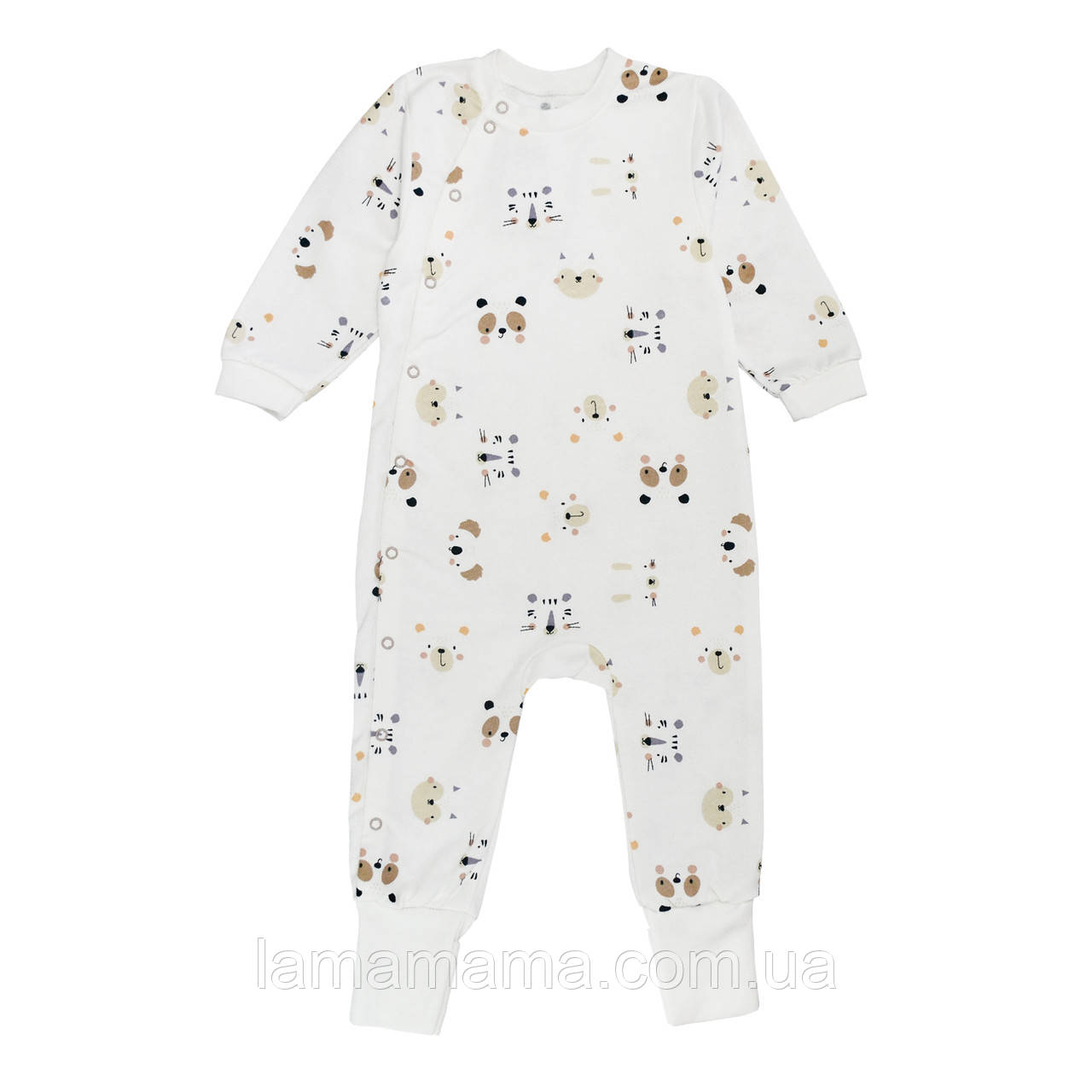 Дитяча тепла піжама чоловічок (футер із начосом) Happy Baby Молочний з малюнком Minikin